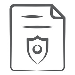 
Line icon of secure document, brush stroke vector 
