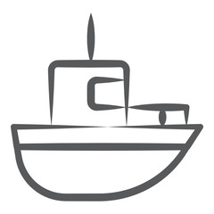 
Line icon of ship, watercraft
