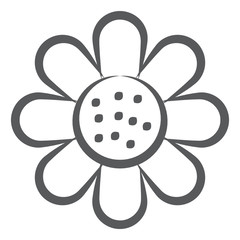
Perennial plant flower with round petals, sunflower line icon
