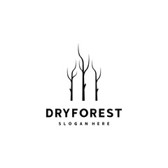 Dry forest logo design template vector illustration