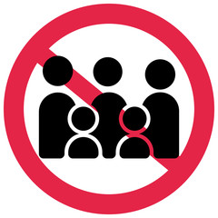 Social distancing ( coronavirus , covid-19) vector icon illustration / Prohibited Mark