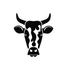 Cow head logo. Isolated cow head on white background