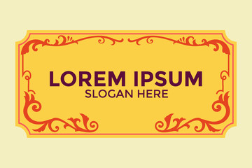 Fileteado Style Border Template Vector with flourish ornate