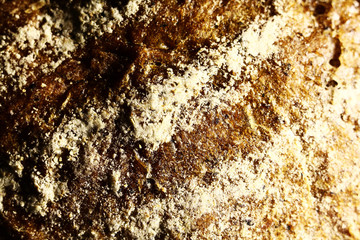 High resolution brown bread texture background. Texture of brown bread baked from rye flour