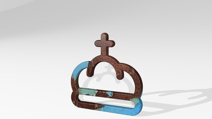 VIP CROWN KING 3D icon standing on the floor, 3D illustration