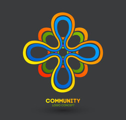Corporate friendship logo. Logo design company vector. Abstract modern icon shape idea. Web business concept.