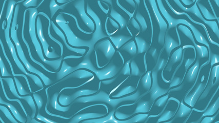 Simple light CERULEAN (CRAYOLA) monochromic 3D abstract background image made of plain crackle patterns with shadow perspectives, 3D illustration