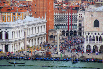 Piazzetta San Marco with Palazzo Ducale and St Mark's Campanile in Venice, Italy