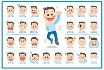 男性　成人　表情セット 主線無し