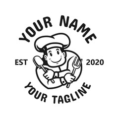 chef logo mascot vector illustration