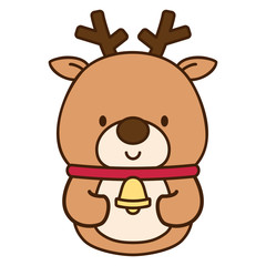 Cute reindeer character for Christmas.