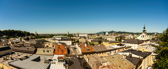 Salzburg Stadt Panorama vom Kapuzinerberg in Salzburg Österreich