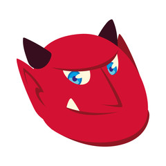 Halloween devil head cartoon vector design