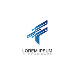 Letter F technology Logo Concept. Creative and Elegant Logo design Template
