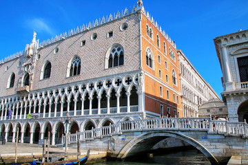 Fototapeta na wymiar View of Palazzo Ducale from Grand Canal in Venice, Italy