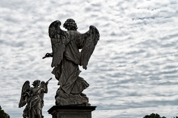 Bernini's marble statue of angel from the Sant'Angelo Bridge in Rome, Italy