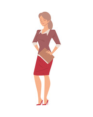 businesswoman cartoon with file vector design