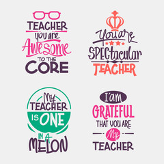 Happy Teachers Day Motivation Quote. Cutting sticker or paper for Decoration and Greeting Card