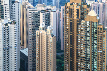 Fototapeta na wymiar Residential buildings in Hong Kong Downtown area
