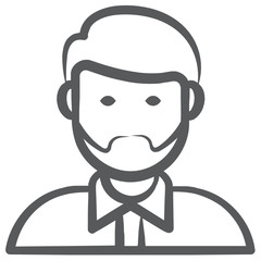 
An adult human avatar with beard denoting icon of father
