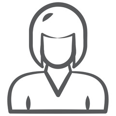 
Housewife line icon, female avatar
