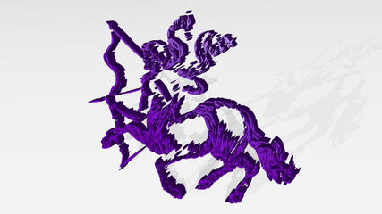 Naklejka na ściany i meble drawing o centaur horse with human head 3D icon casting shadow, 3D illustration