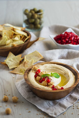 Homemade Hummus with Pomegranate Seeds