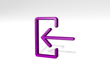 login 3D icon casting shadow, 3D illustration