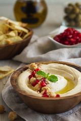 Homemade Hummus with Pomegranate Seeds