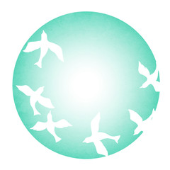 小鳥をモチーフにデザインした背景素材