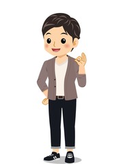 カーディガンを着た男性