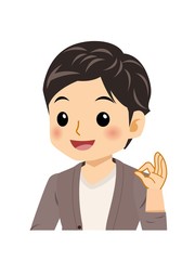 カーディガンを着た男性