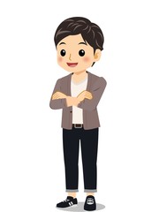 カーディガンを着た男性