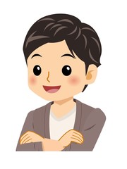 カーディガンを着た男性