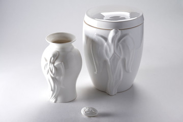 Cremation Urn for Ashes isolated
