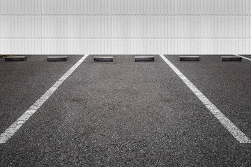 Empty car parking, Car parking lot with white mark, Parking lane outdoor in public park
