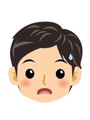 カーディガンを着た男子学生