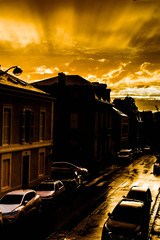 Coucher du soleil &agrave; P&eacute;rigueux, rue Guynemer.