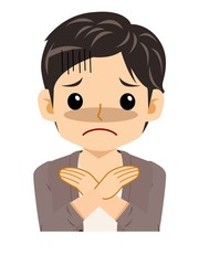 カーディガンを着た大学生の男の子