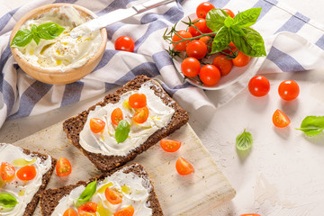 Rye bread bruschetta