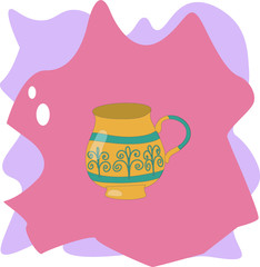 
beautiful modern color illustrations of sketches drawn on the theme of a coffee shop