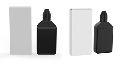 Editable  dropper bottle and cap. Contains accurate mesh to wrap your design with envelope distortion. 3d illustration