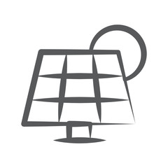 Solar plate with a sun depicting solar panel 