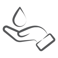 
Water saving concept, hand holding raindrop

