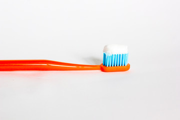 Isolated toothbrush with gel isolated on white
