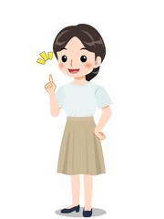 爽やかな服装のスカートの女の子