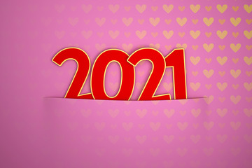 New Year 2021 Creative Design Concept - 3D Rendered Image	

