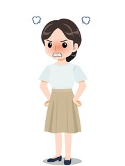 爽やかな服装のスカートの女の子