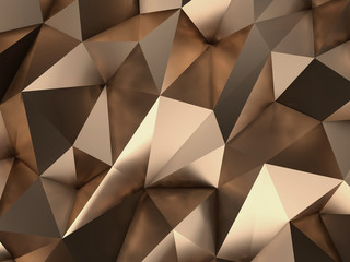 Luxury Gold Abstract Low-poly Background 3D Rendering