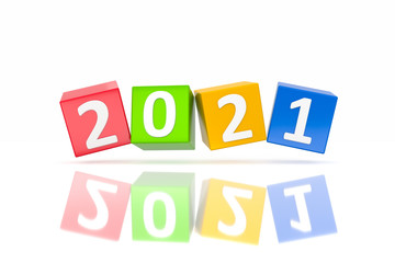 New Year 2021 Creative Design Concept - 3D Rendered Image	
